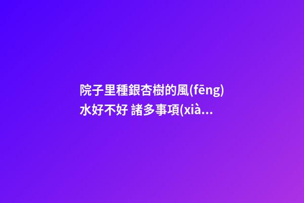 院子里種銀杏樹的風(fēng)水好不好 諸多事項(xiàng)需注意